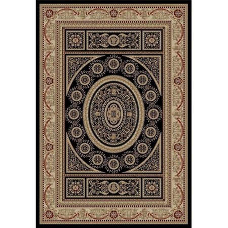CONCORD GLOBAL TRADING Concord Global 44137 7 ft. 10 in. x 9 ft. 10 in. Jewel Aubusson - Black 44137